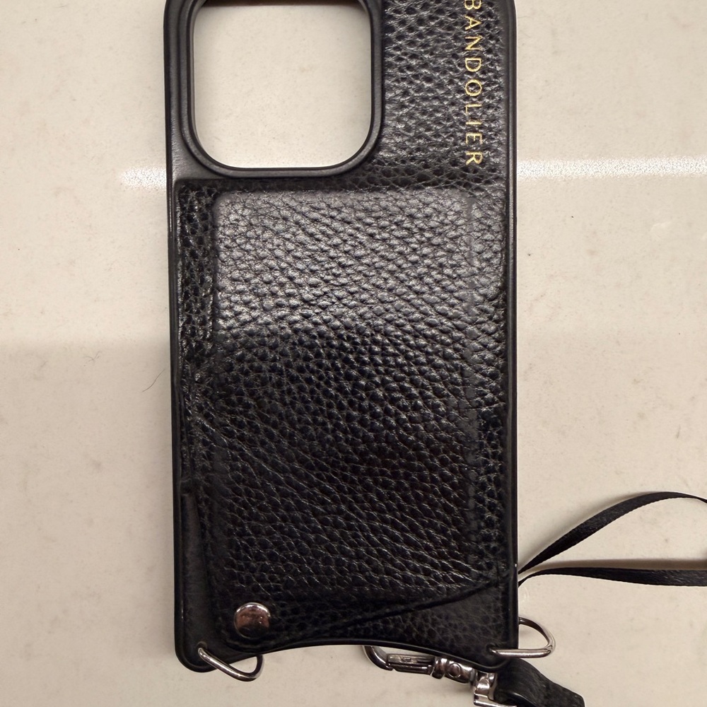 Bandolier Sleek Black Phone Case with Strap - Picture 2 of 9